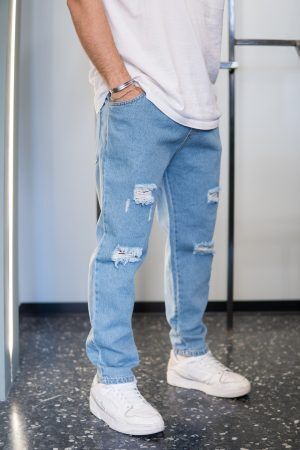 Jean – Tapered fit Ripped | Washed Blue